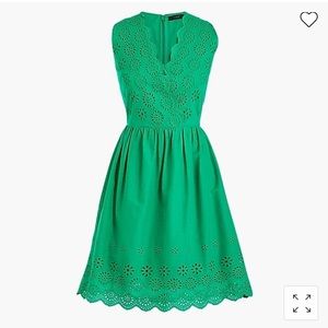 Green sleeveless JCrew border eyelet dress size 10. Never worn. Tags still on